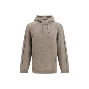 Giorgio Armani Men Alpaca-Knit Hooded Sweatshirt With Contrasting Trims